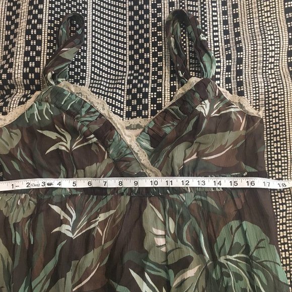 Michael Kors Dress 12 Tier midi Tropical Leaf - Picture 9 of 10